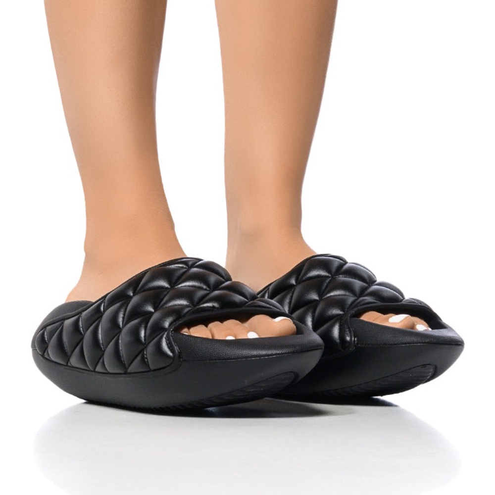 Platform funky quilted sandals
